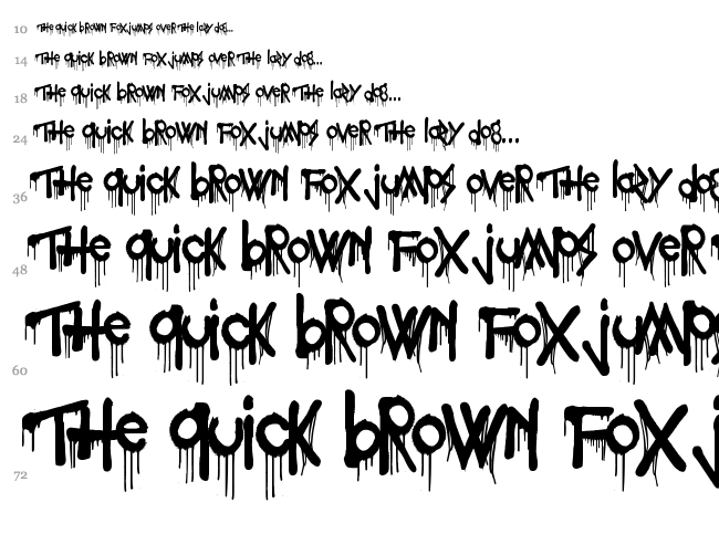 Poisoned Paradigm font waterfall